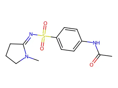 N-[4-[(1-methylpyrrolidin-2-ylidene)amino]sulfonylphenyl]acetamide structure