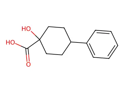 1-Hydroxy-4-phenylcyclohexane-1-carboxylic acid structure