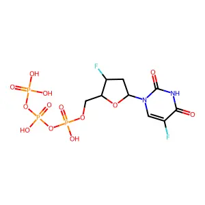 Uridine 5'-(tetrahydrogen triphosphate), 2',3'-dideoxy-3',5-difluoro- structure