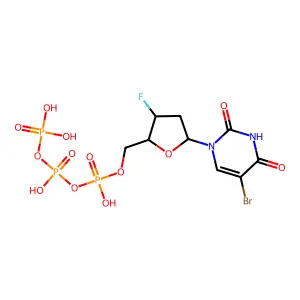 2',3'-Dideoxy-3'-fluoro-5-bromouridine 5'-triphosphate structure