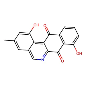 Benzo[b]phenanthridine-7,12-dione, 1,8-dihydroxy-3-methyl- structure