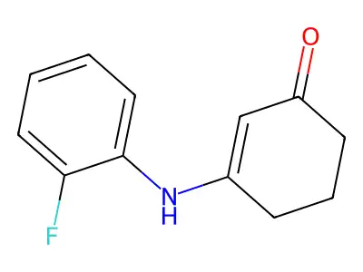 3-[(2-Fluorophenyl)amino]cyclohex-2-en-1-one structure
