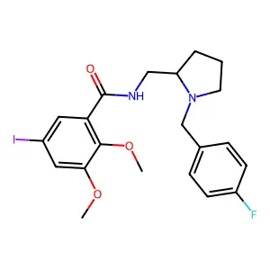 2,3-Dimethoxy-5-iodo-N-((1-(4'-fluorobenzyl)-2-pyrrolidinyl)methyl)benzamide structure
