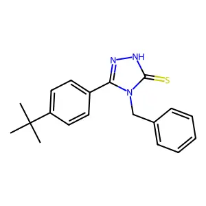 4-benzyl-5-(4-tert-butylphenyl)-4H-1,2,4-triazole-3-thiol structure