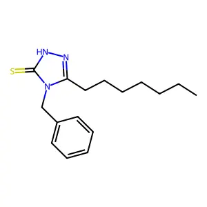 4-benzyl-3-heptyl-1H-1,2,4-triazole-5-thione structure