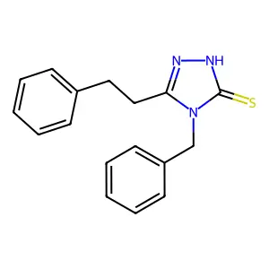 4-benzyl-5-(2-phenylethyl)-4H-1,2,4-triazole-3-thiol structure