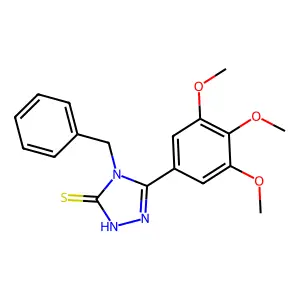 4-benzyl-3-(3,4,5-trimethoxyphenyl)-1H-1,2,4-triazole-5-thione structure