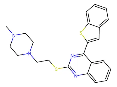 Quinazoline, 4-benzo(b)thien-2-yl-2-((2-(4-methyl-1-piperazinyl)ethyl)thio)- structure
