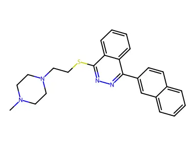 Phthalazine, 1-((2-(4-methyl-1-piperazinyl)ethyl)thio)-4-(2-naphthalenyl)- structure