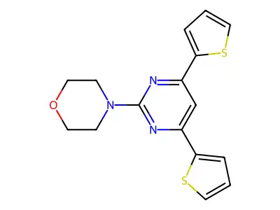 Morpholine, 4-(4,6-di-2-thienyl-2-pyrimidinyl)- structure