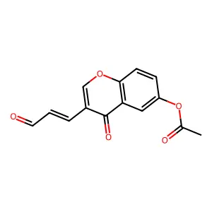 4-oxo-3-(3-oxoprop-1-enyl)-4H-chromen-6-yl acetate structure