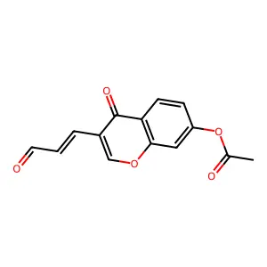 4-oxo-3-(3-oxoprop-1-enyl)-4H-chromen-7-yl acetate structure