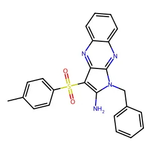 1-benzyl-3-[(4-methylphenyl)sulfonyl]-1H-pyrrolo[2,3-b]quinoxalin-2-amine structure