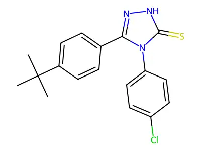 5-(4-tert-butylphenyl)-4-(4-chlorophenyl)-4H-1,2,4-triazole-3-thiol structure