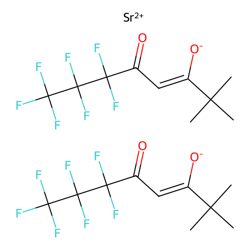 strontium (Z)-6,6,7,7,8,8,8-heptafluoro-2,2-dimethyl-5-oxooct-3-en-3-olate structure