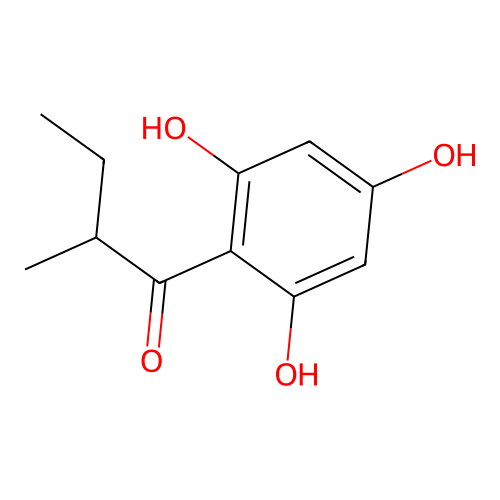 2-Methyl-1-(2,4,6-trihydroxyphenyl)-1-butanone structure