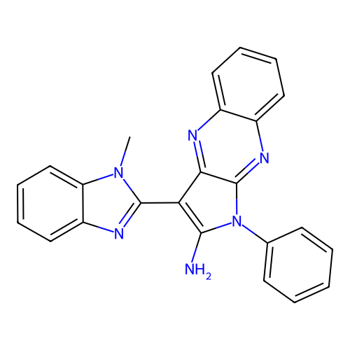 3-(1-Methyl-2-benzimidazolyl)-1-phenyl-2-pyrrolo[3,2-b]quinoxalinamine structure