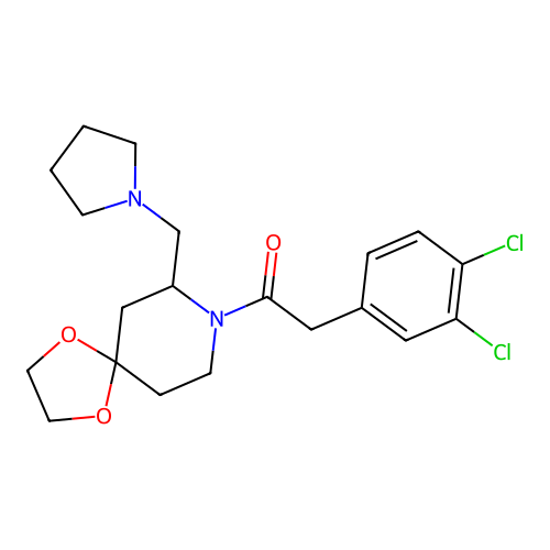 8-[(3,4-Dichlorophenyl)acetyl]-7-(1-pyrrolidinylmethyl)-1,4-dioxa-8-azaspiro[4.5]decane structure