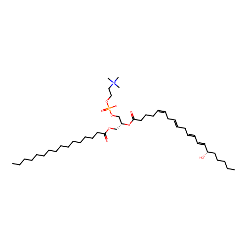 1-Palmitoyl-2-(15-hydroxy-5,8,11,13-eicosatetraenoyl)-glycero-3-phosphocholine structure