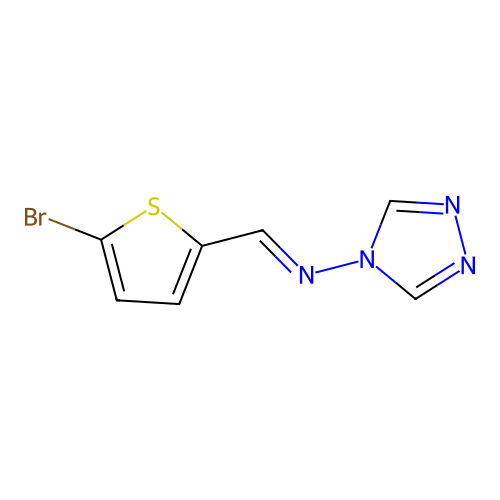 N-[(E)-(5-bromothiophen-2-yl)methylidene]-4H-1,2,4-triazol-4-amine structure