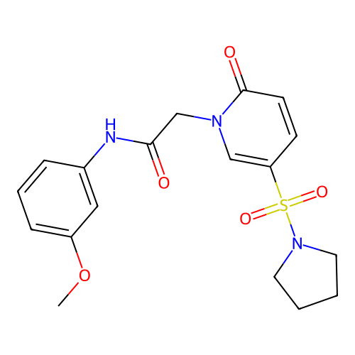 N-(3-methoxyphenyl)-2-(2-oxo-5-pyrrolidin-1-ylsulfonylpyridin-1-yl)acetamide structure