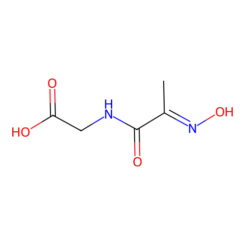 2-[[(2E)-2-hydroxyiminopropanoyl]amino]acetic acid structure