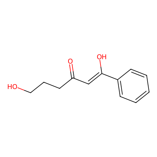 (Z)-1,6-dihydroxy-1-phenylhex-1-en-3-one structure
