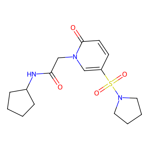 N-cyclopentyl-2-(2-oxo-5-(pyrrolidin-1-ylsulfonyl)pyridin-1(2H)-yl)acetamide structure