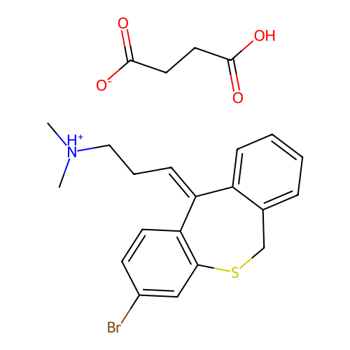 Dibenz(b,e)thiepin, 6,11-dihydro-3-bromo-11-(3-(dimethylamino)propylidene)-, succinate structure