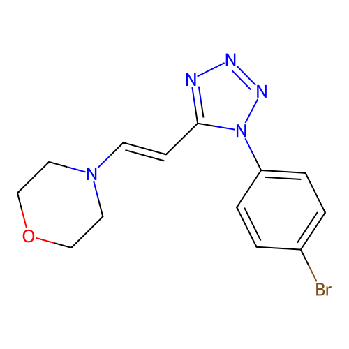 4-{2-[1-(4-bromophenyl)-1H-tetraazol-5-yl]vinyl}morpholine structure