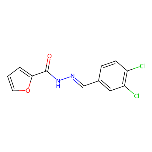 N'-[(E)-(3,4-dichlorophenyl)methylidene]furan-2-carbohydrazide structure