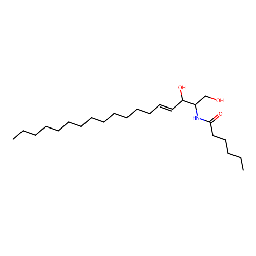 N-[(E)-1,3-dihydroxyoctadec-4-en-2-yl]hexanamide structure