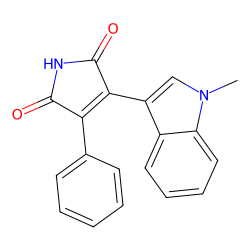 3-(1-methyl-1H-indol-3-yl)-4-phenyl-2,5-dihydro-1H-pyrrole-2,5-dione structure