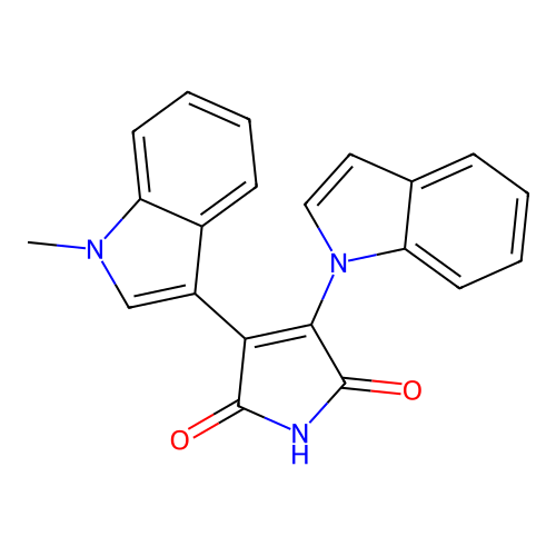 3-(1H-indol-1-yl)-4-(1-methyl-1H-indol-3-yl)-2,5-dihydro-1H-pyrrole-2,5-dione structure