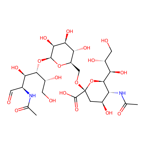 Sialyl-alpha2-6-mannosyl-beta1-4-N-acetylglucosamine structure