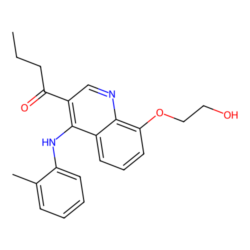 1-[8-(2-Hydroxy-ethoxy)-4-o-tolylamino-quinolin-3-yl]-butan-1-one structure