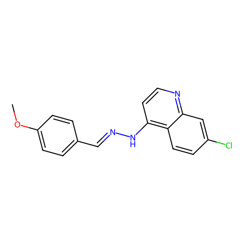 7-chloro-4-[(2E)-2-(4-methoxybenzylidene)hydrazinyl]quinoline structure