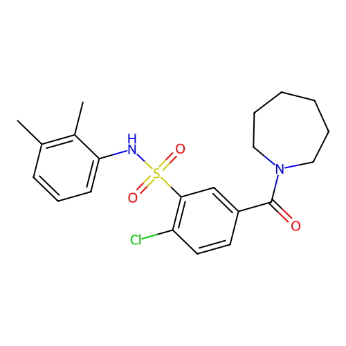 5-(azepan-1-ylcarbonyl)-2-chloro-N-(2,3-dimethylphenyl)benzenesulfonamide structure