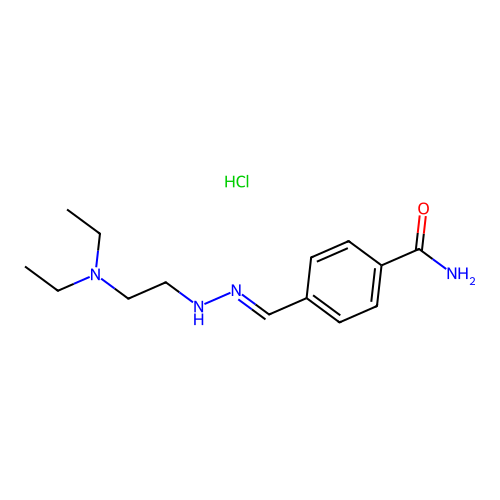 Benzamide, 4-(((2-(diethylamino)ethyl)amino)iminomethyl)-, monohydrochloride structure