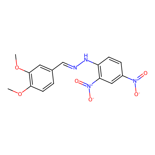 3,4-Dimethoxybenzaldehyde {2,4-dinitrophenyl}hydrazone structure