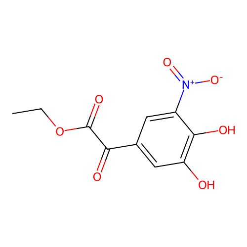 Benzeneacetic acid, 3,4-dihydroxy-5-nitro-alpha-oxo-, ethyl ester structure