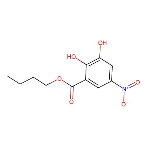 Benzoic acid, 2,3-dihydroxy-5-nitro-, butyl ester structure