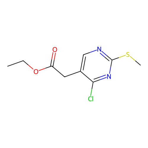 Ethyl 2-[4-chloro-2-(methylsulfanyl)pyrimidin-5-yl]acetate structure