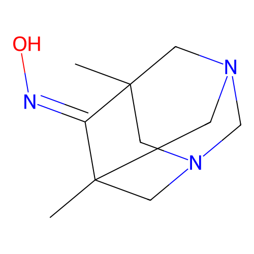 5,7-Dimethyl-1,3-diazaadamantan-6-one oxime structure
