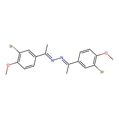 (1E,2E)-bis[1-(3-bromo-4-methoxyphenyl)ethylidene]hydrazine structure