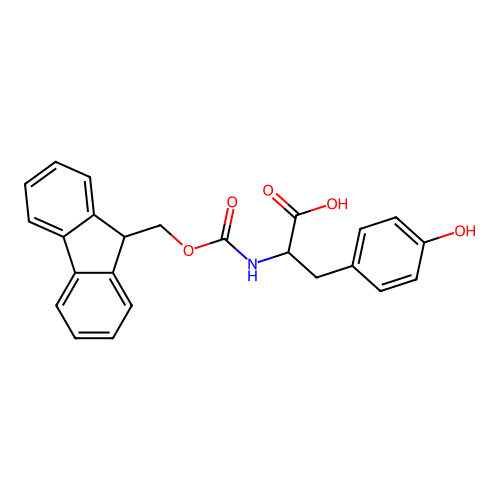 2-{[(9H-fluoren-9-ylmethoxy)carbonyl]amino}-3-(4-hydroxyphenyl)propanoic acid structure