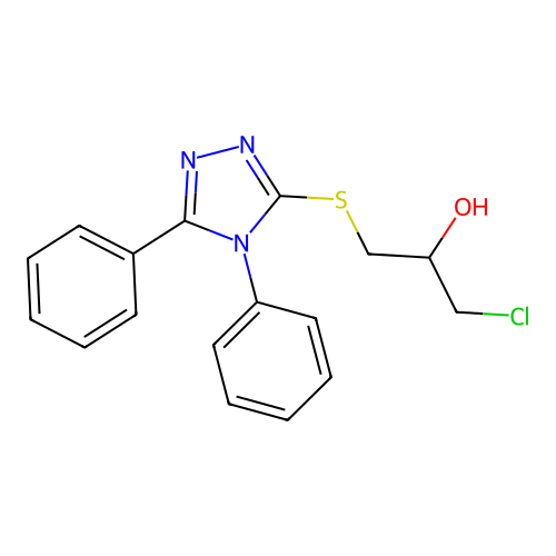 1-chloro-3-[(4,5-diphenyl-4H-1,2,4-triazol-3-yl)sulfanyl]propan-2-ol structure