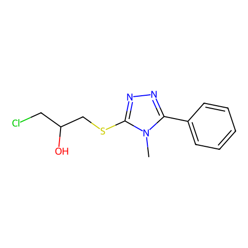 1-chloro-3-[(4-methyl-5-phenyl-4H-1,2,4-triazol-3-yl)sulfanyl]propan-2-ol structure