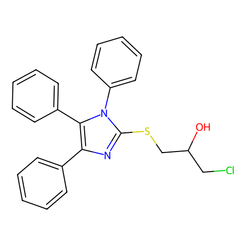 1-chloro-3-[(1,4,5-triphenyl-1H-imidazol-2-yl)sulfanyl]propan-2-ol structure