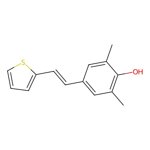 2,6-Dimethyl-4-(2-(2-thienyl)ethenyl)phenol structure